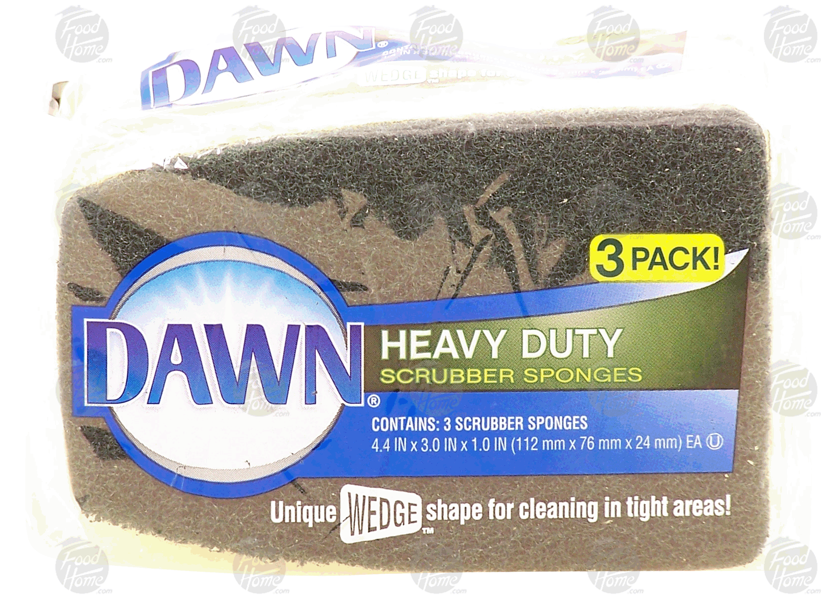 Dawn  heavy duty scrubber sponges, unique wedge shape for cleaning in tight areas Full-Size Picture